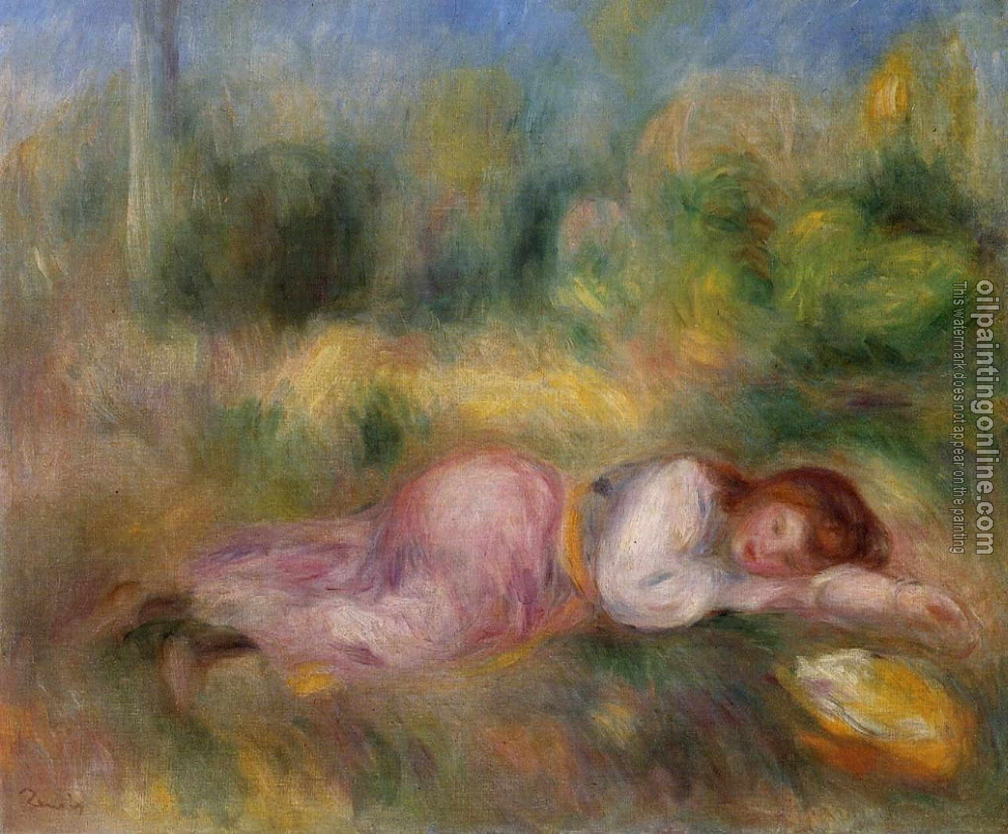 Renoir, Pierre Auguste - Girl Streched out on the Grass